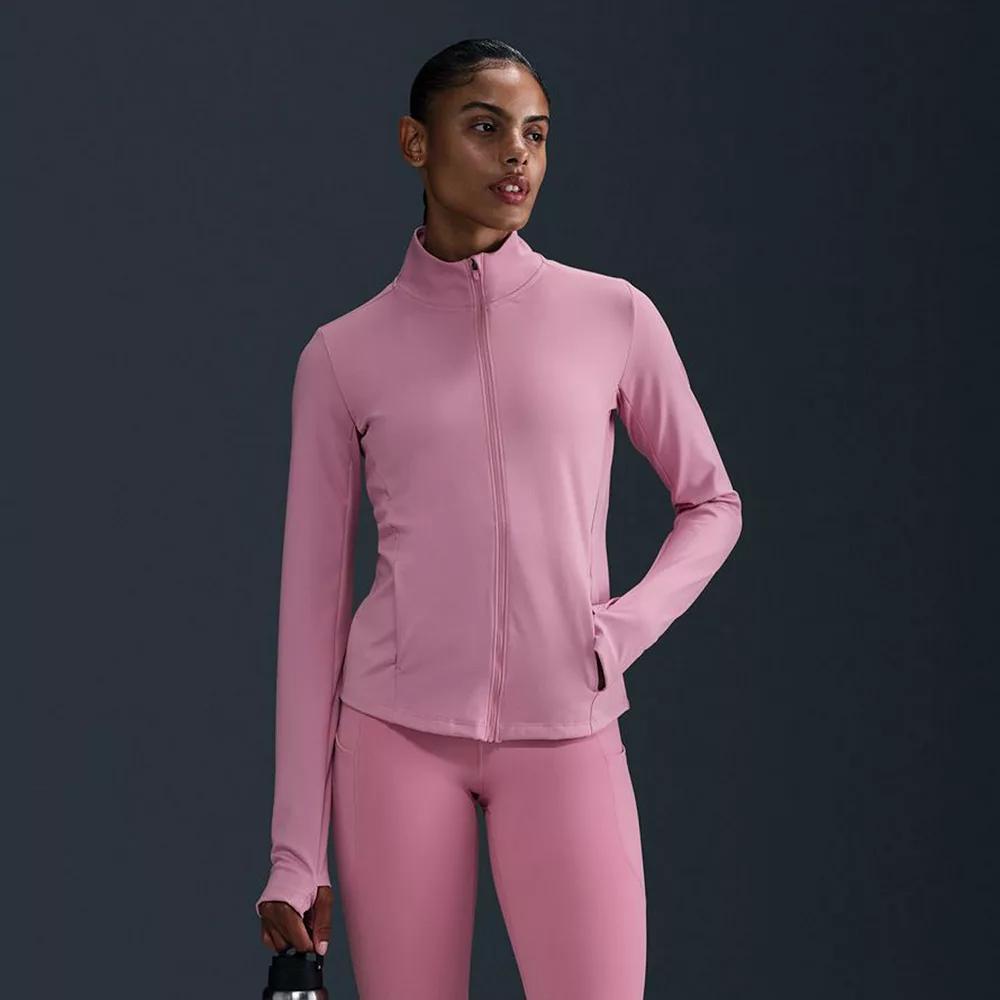 Women's Nike One Dri-FIT Full-Zip Mid Layer Top, Size: XS, Mink Brown Product Image