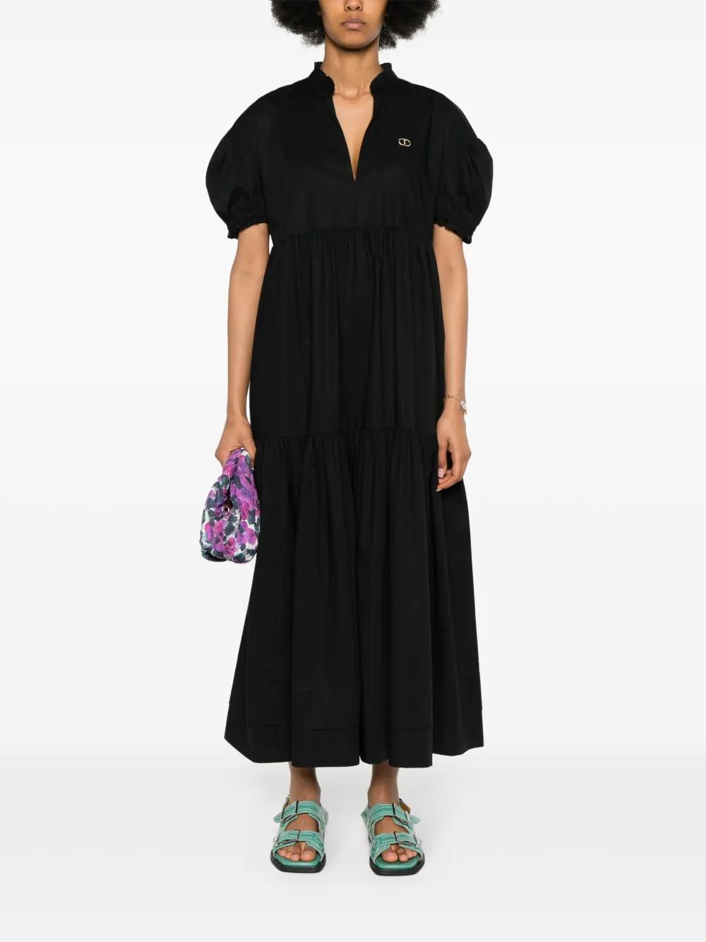 tiered cotton midi dress Product Image
