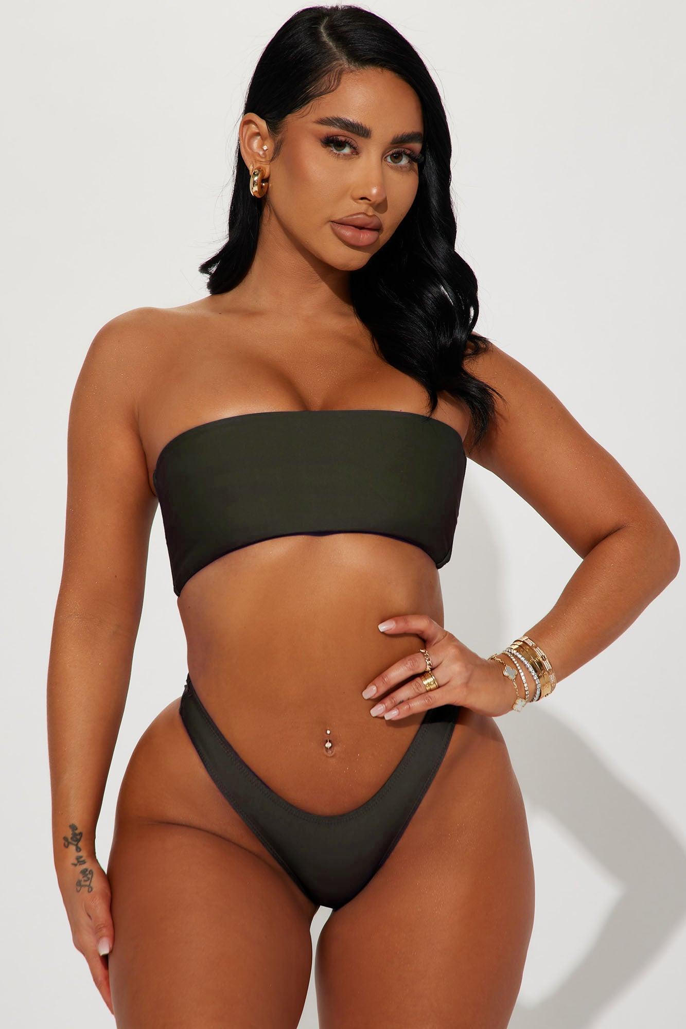Aruba Mix And Match Tanga Bikini Bottom - Olive Product Image