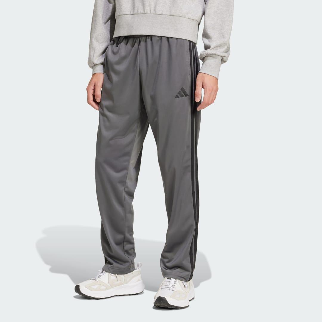 adidas 3-Stripes Tricot Regular-Fit Open Hem Track Pants Grey Six S Mens Product Image