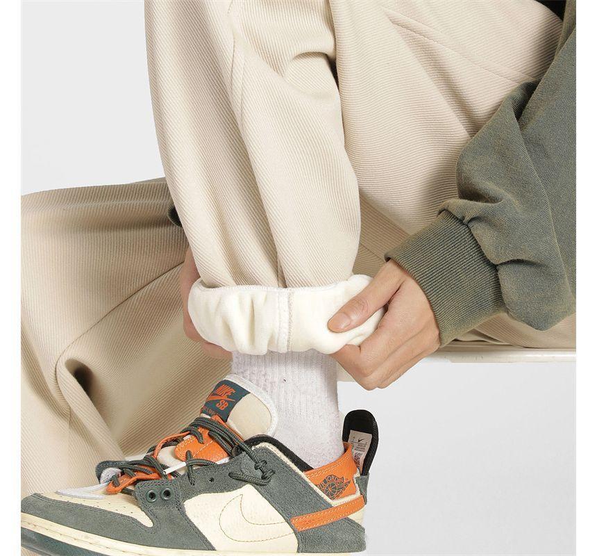 Drawstring Waist Plain Sweatpants Product Image