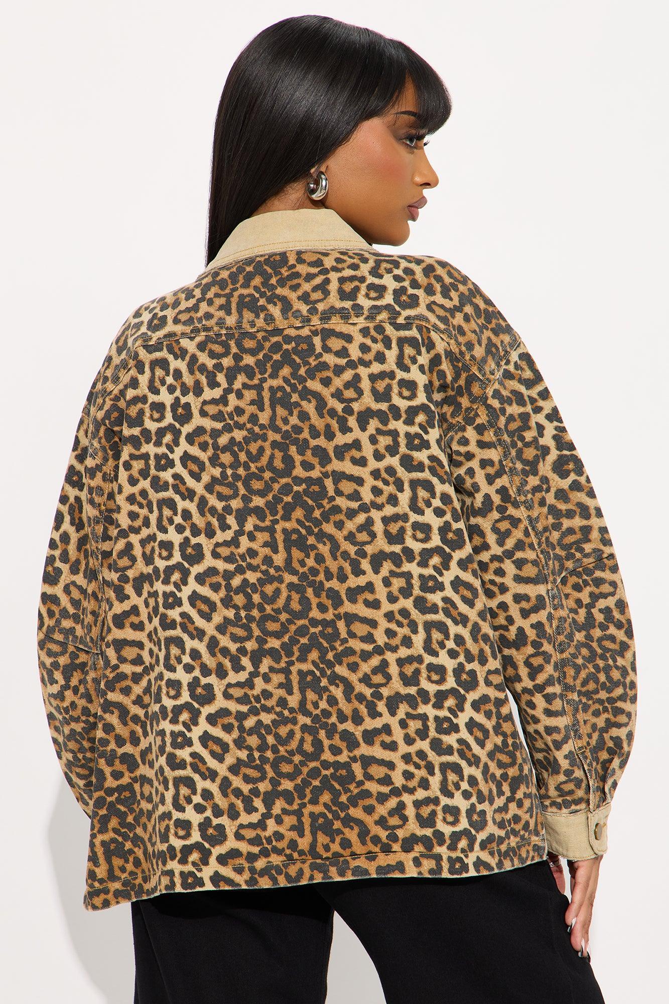 Denise Oversized Leopard Barn Jacket - Brown/combo Product Image