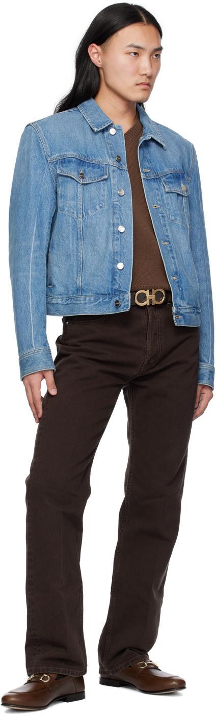 FERRAGAMO Brown & Black Reversible Gancini Belt In Testa Di Moro Nero Product Image