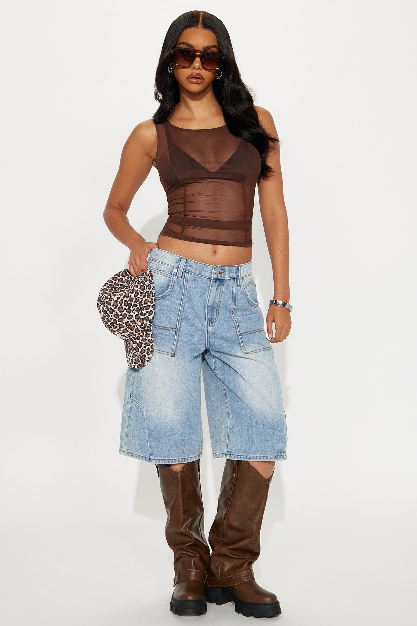 Speak Louder Utility Denim Jorts - Light Wash Product Image