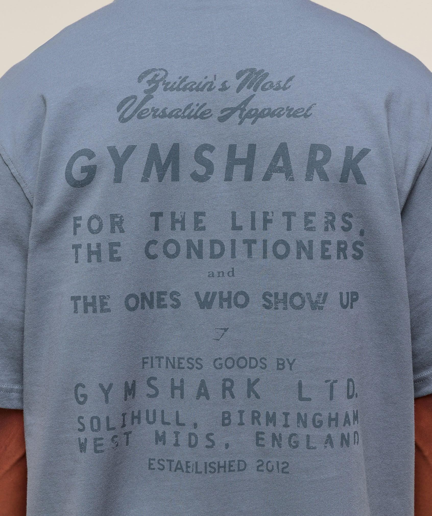 Gymshark For The Lifters Boxy T-Shirt - Iron Blue Male Product Image
