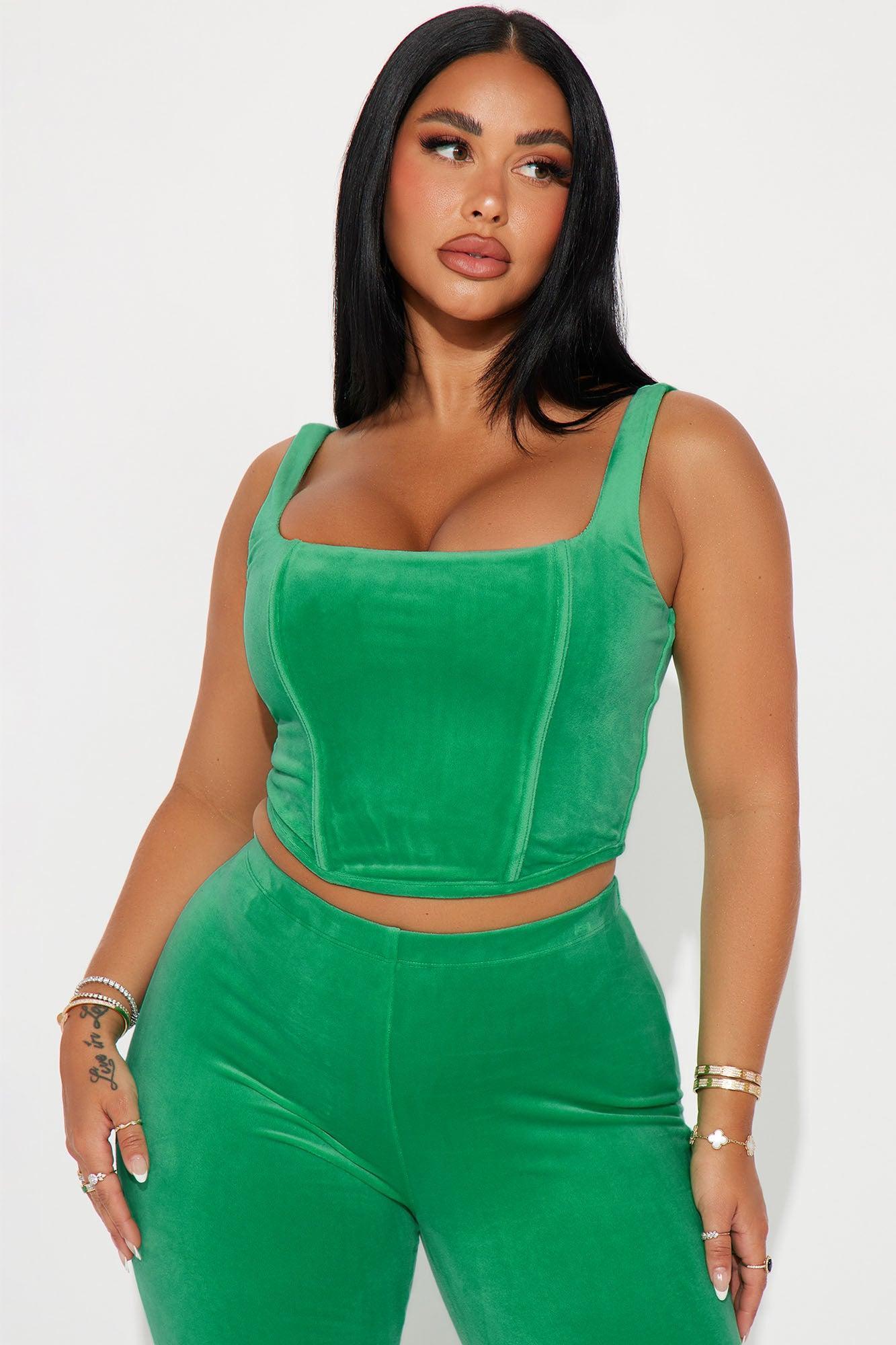 OG Soft Velour Pant Set - Green Product Image