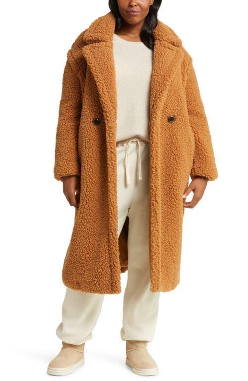 UGG Womens Gertrude Long Teddy Coat Faux Fur Product Image