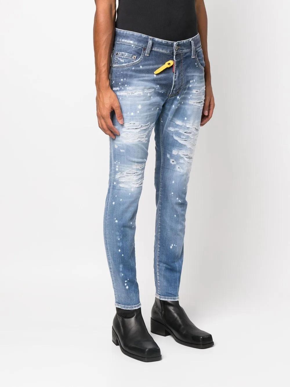 distressed-effect slim-cut jeans  Product Image
