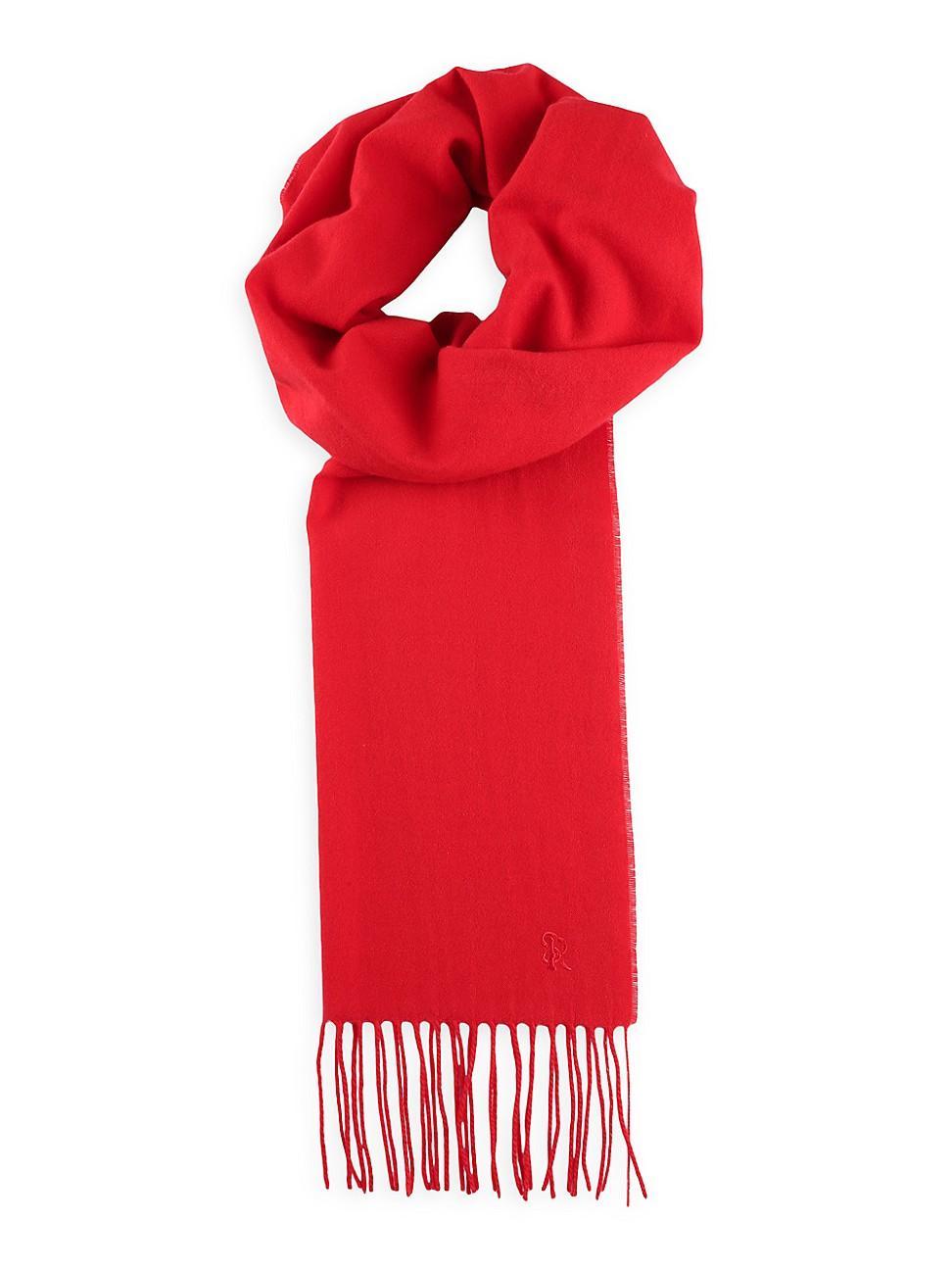 Mens Cashmere Embroidered Monogram Scarf Product Image