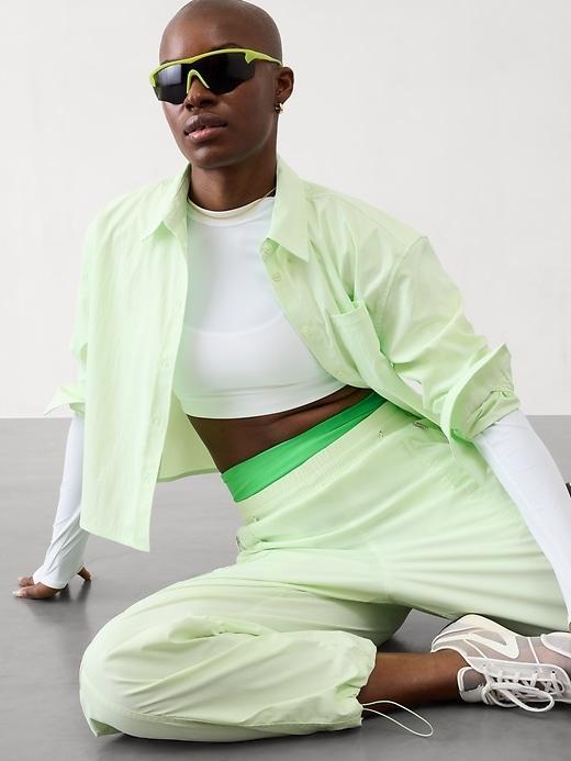 Midday Cropped Poplin Shirt Product Image