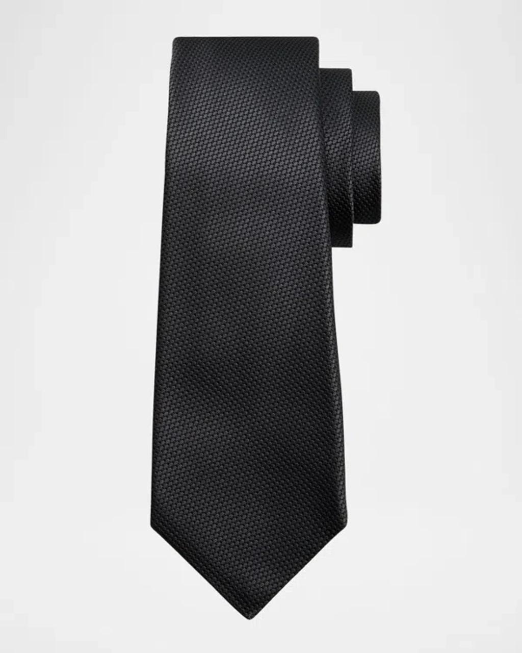 Mens Solid Textured Silk Tie Product Image