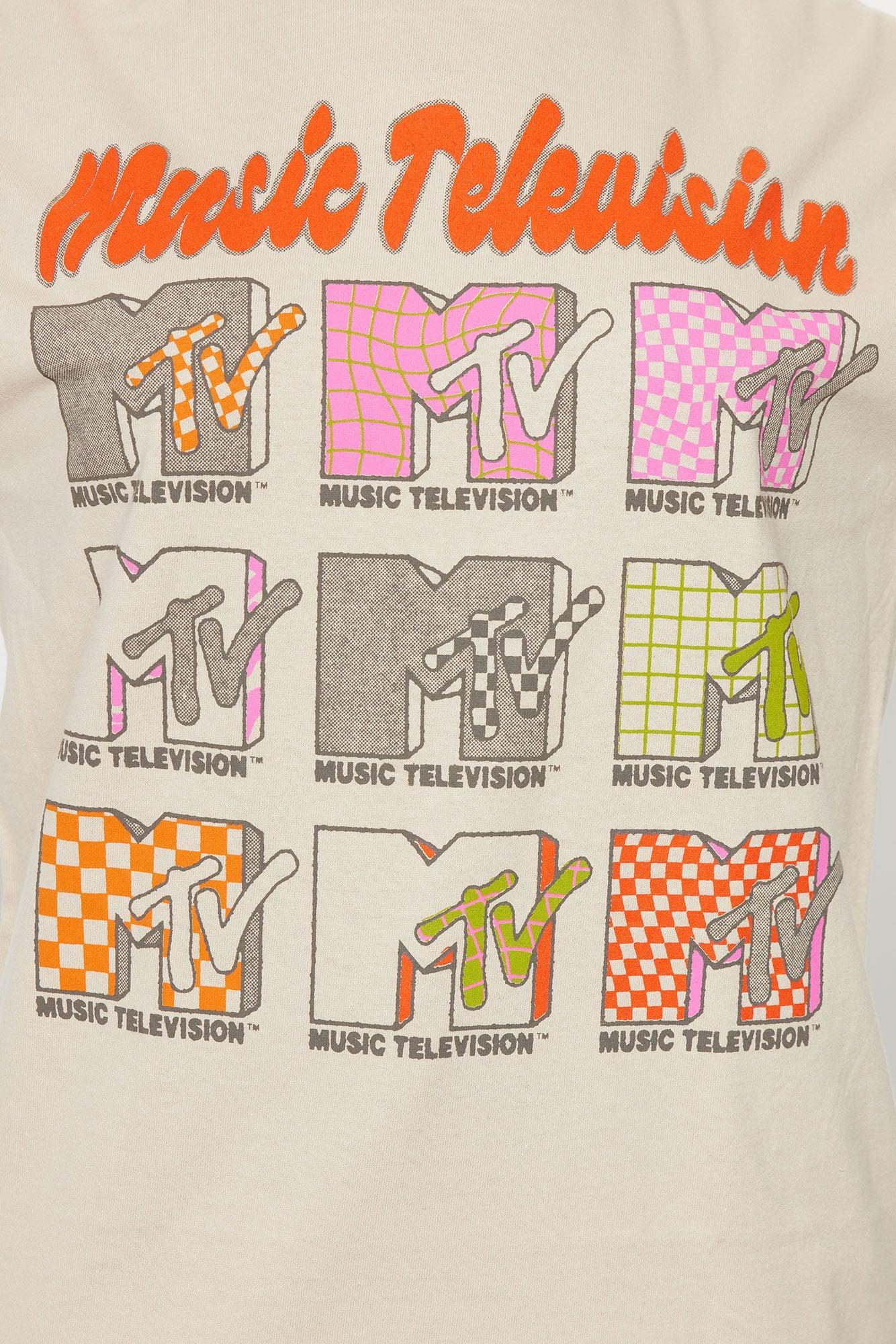 MTV Multi Logo Oversized Tee - Sand Product Image