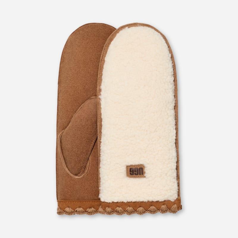 UGG Womens UGGfluff Scalloped Mitten Leather/Fleece Product Image
