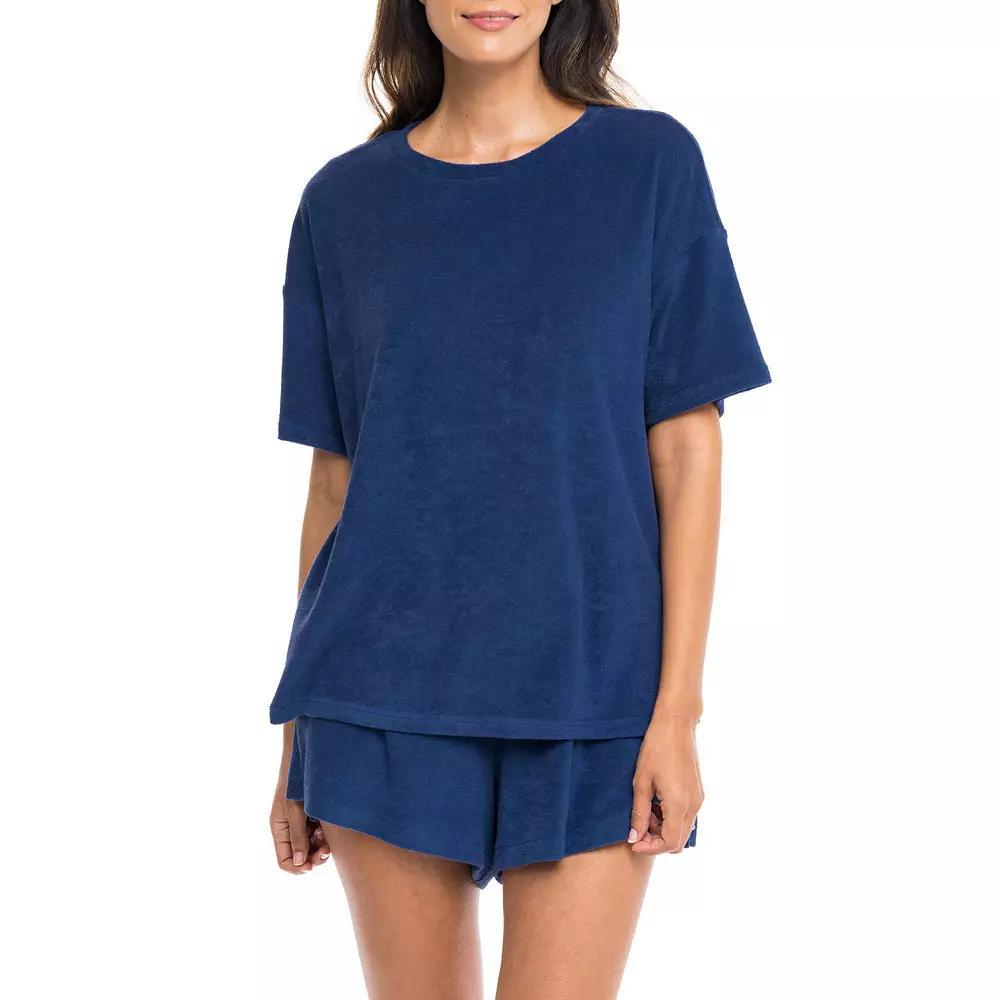 Women's Jordan Taylor Terrycloth Swim Cover-Up Shirt, Size: Medium, Blue Product Image