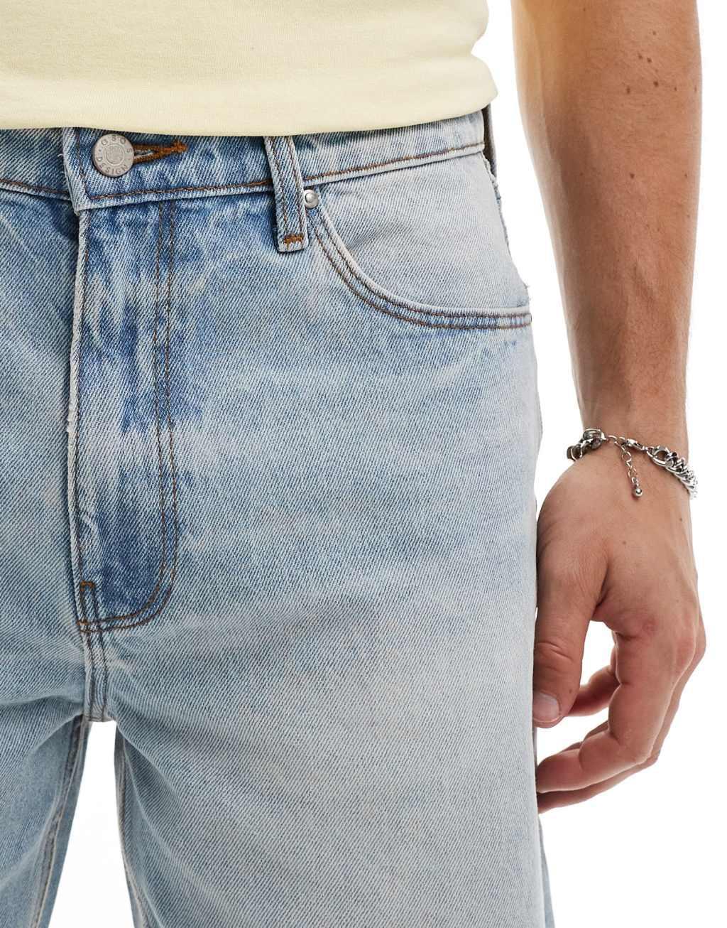 ASOS DESIGN straight leg jeans in lightwash Product Image
