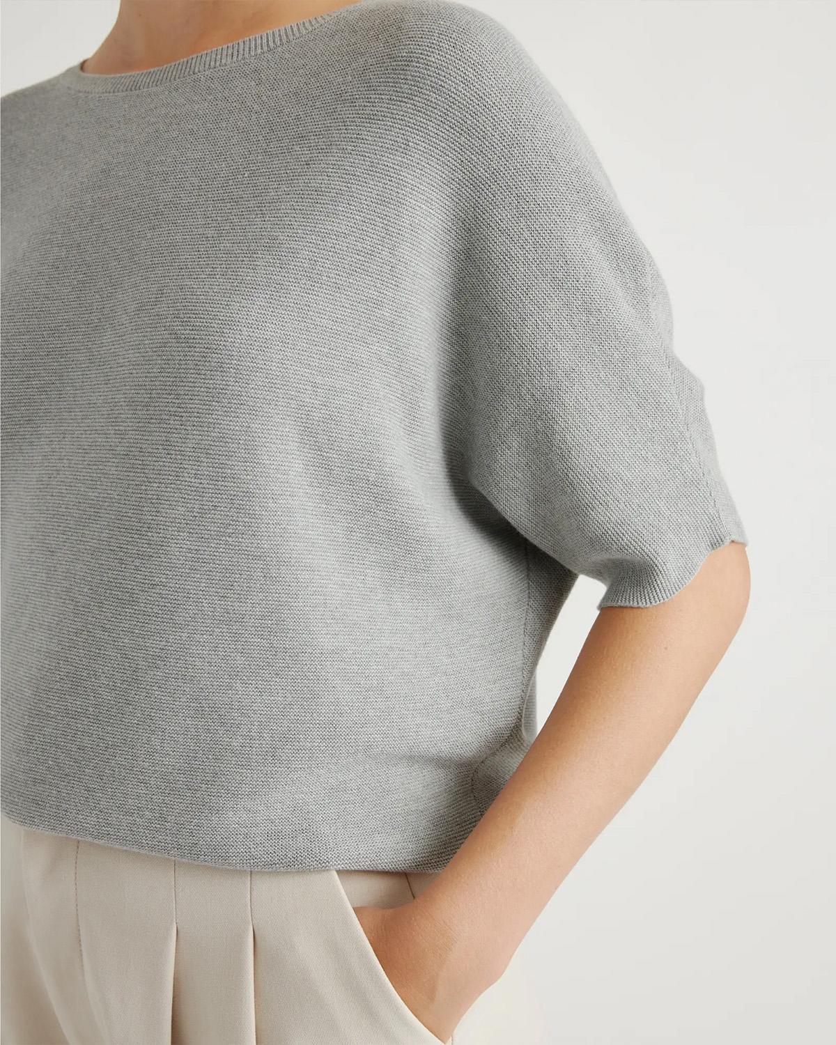 Quince | Women's Lightweight Cotton Cashmere Link-Stitch Dolman Sweater Size XS Product Image