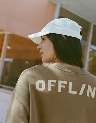OFFLINE By Aerie Throw-Back Cropped Crewneck Sweatshirt Product Image