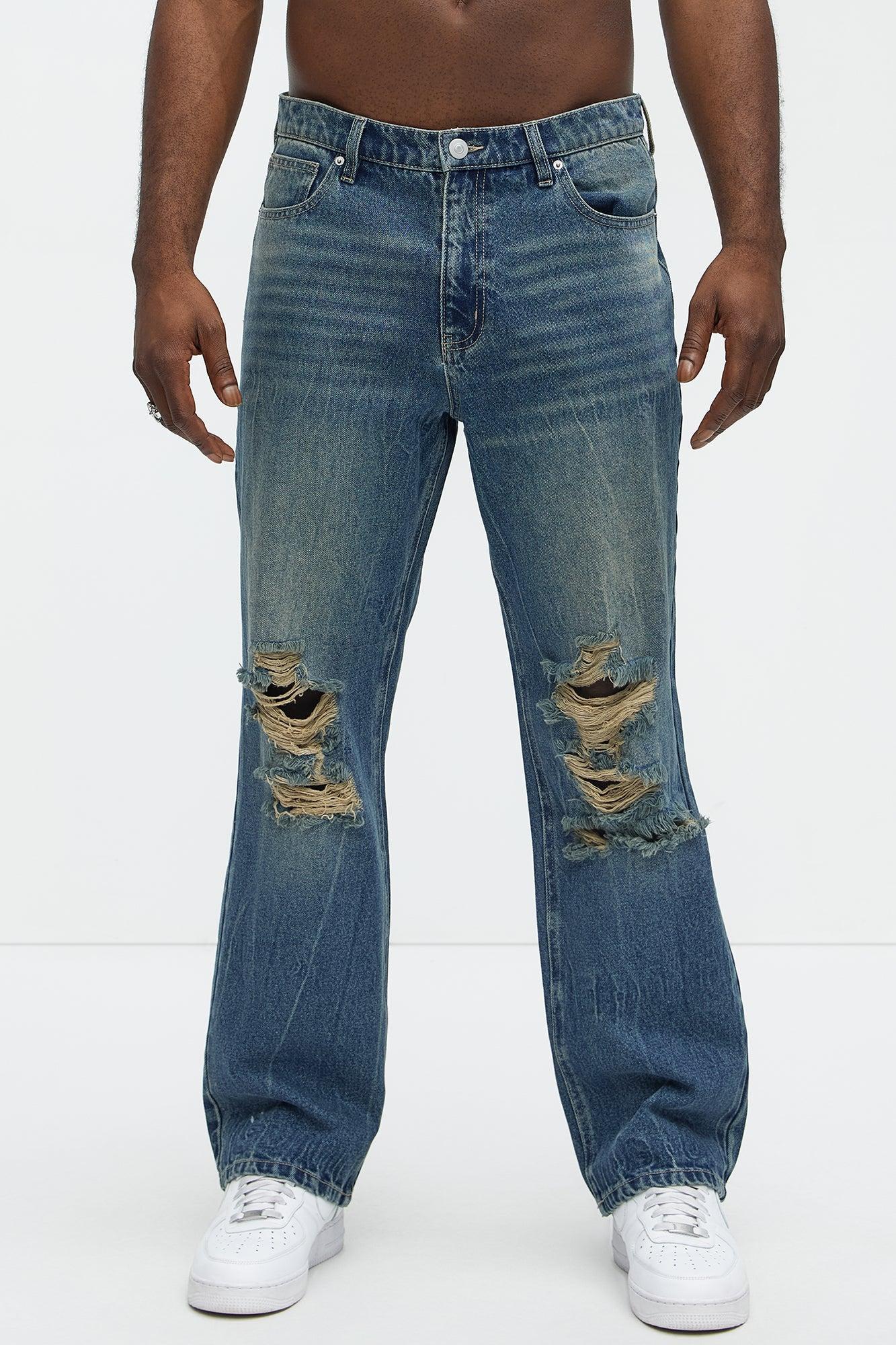 Brentonwood Distressed Straight Jeans - Vintage Blue Wash Product Image