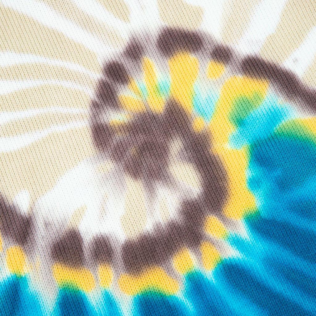 Diag Tie Dye Knit Hoodie - Bone/White Male Product Image