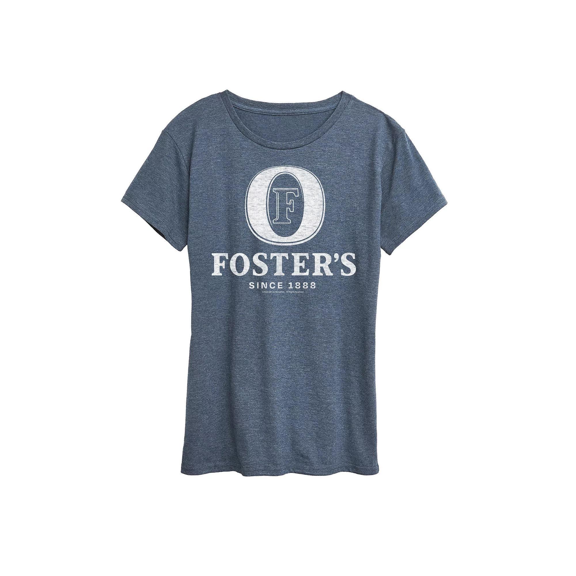 Womens Fosters White Logo Graphic Tee Blue Product Image