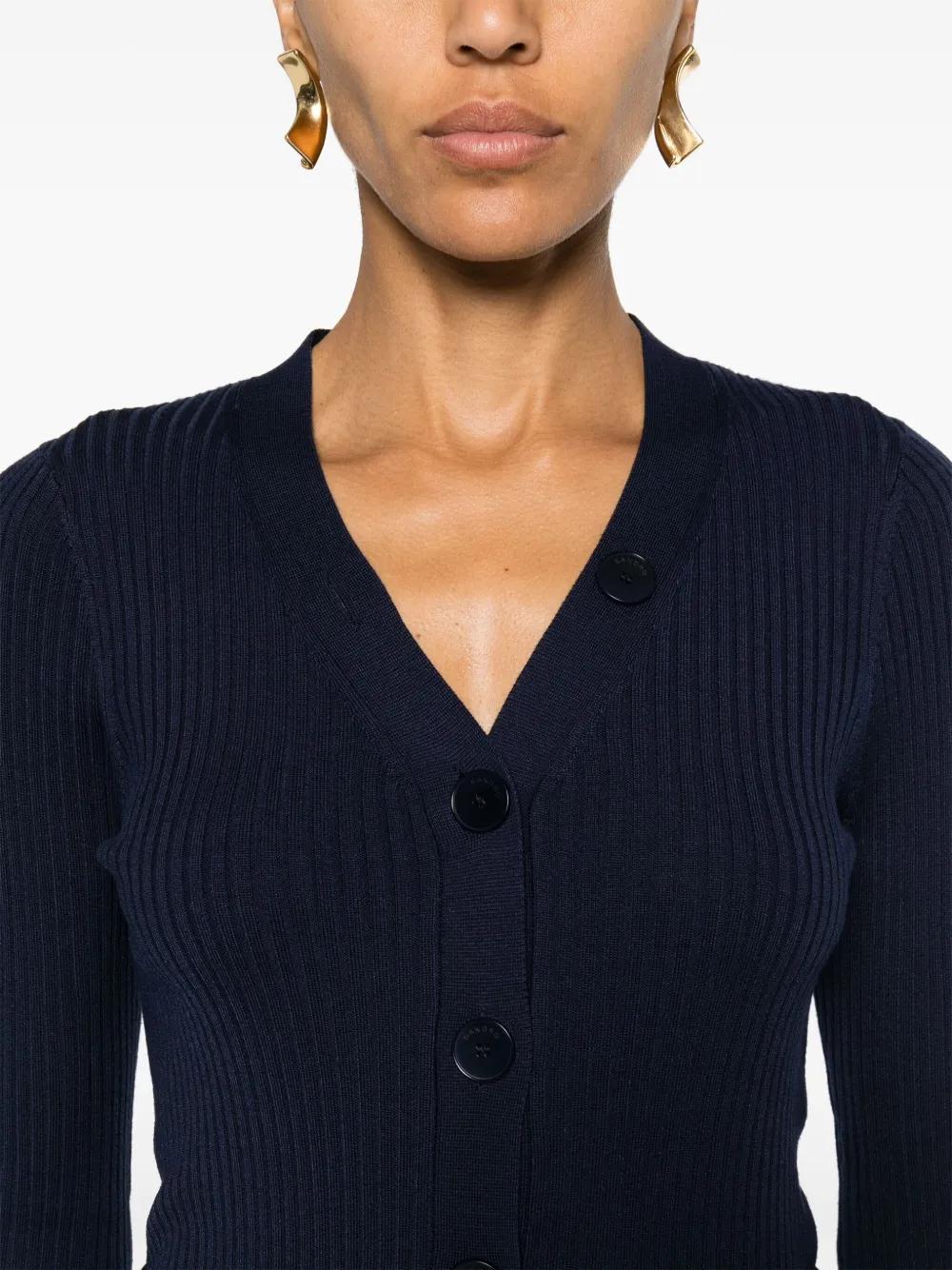 V-neck ribbed cardigan Product Image