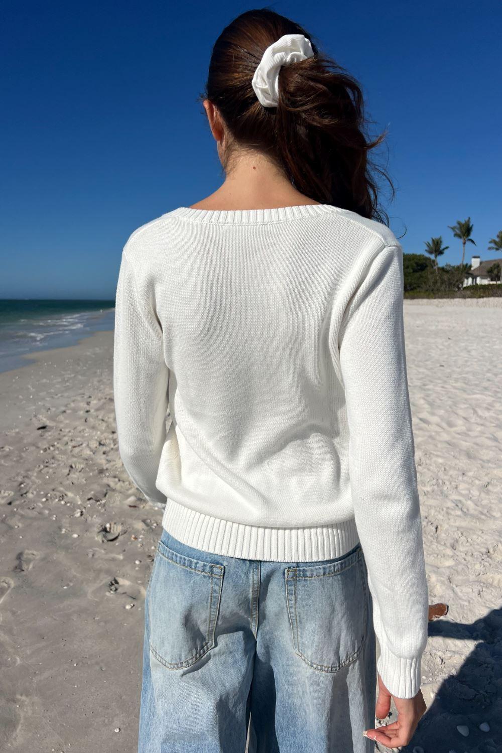 Ida V-Neck Cotton Sweater Product Image