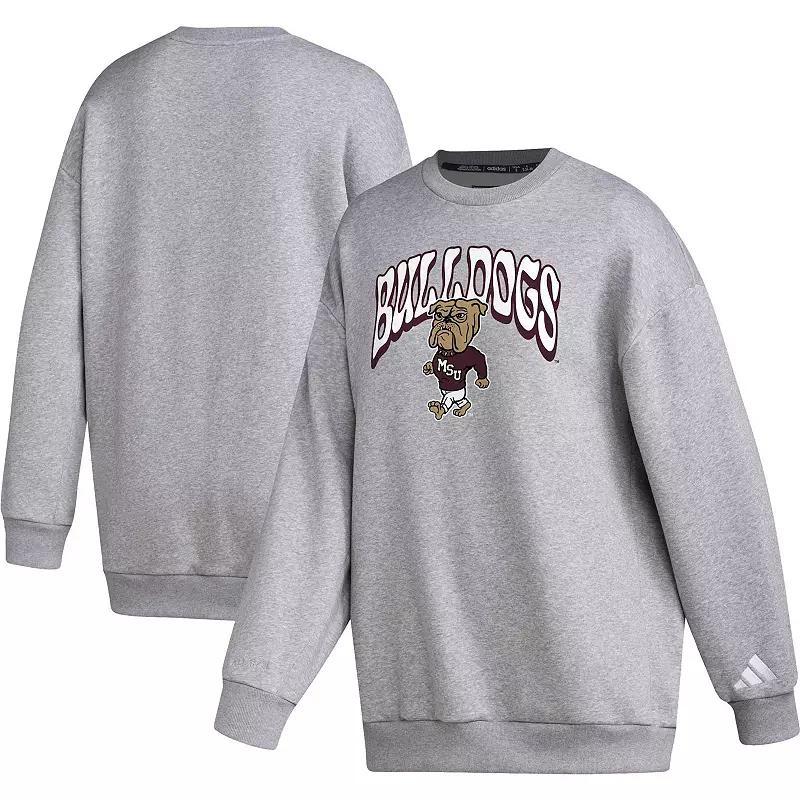 Women's adidas Gray Mississippi State Bulldogs Vintage Stylin Pullover Sweatshirt, Size: Large, Mst Grey Product Image