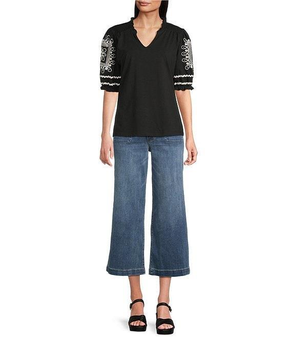 KUT from the Kloth Petite Size High Rise Patch Pockets Wide Leg Jeans Product Image