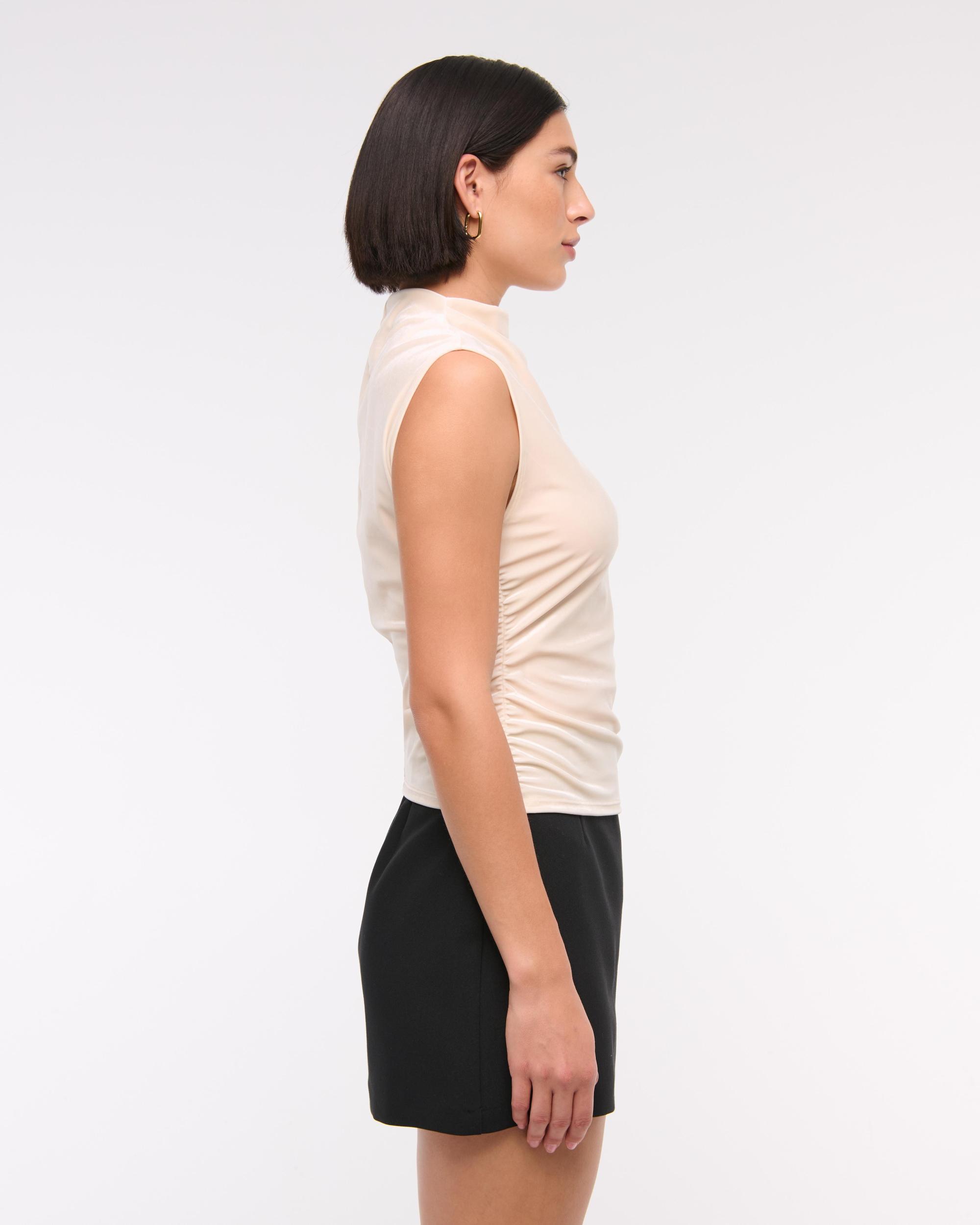 Long-Sleeve Grown-On Mockneck Top Product Image