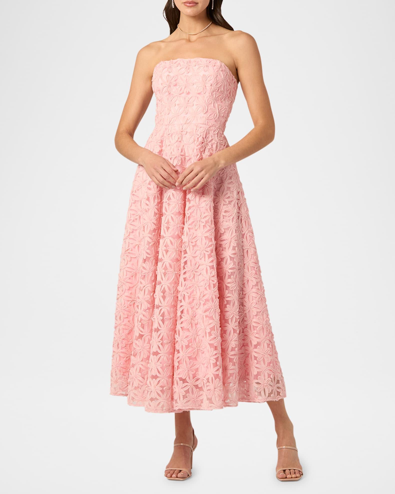 Strapless Floral Applique Maxi Dress Product Image