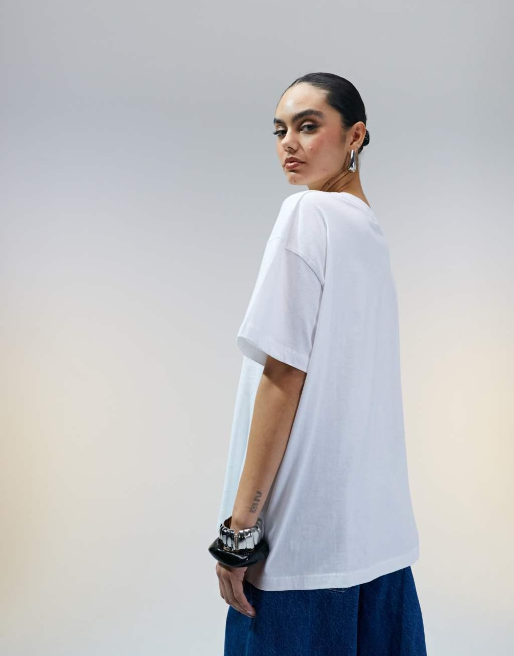 ASOS DESIGN Curve oversized T-shirt in white | ASOS Product Image