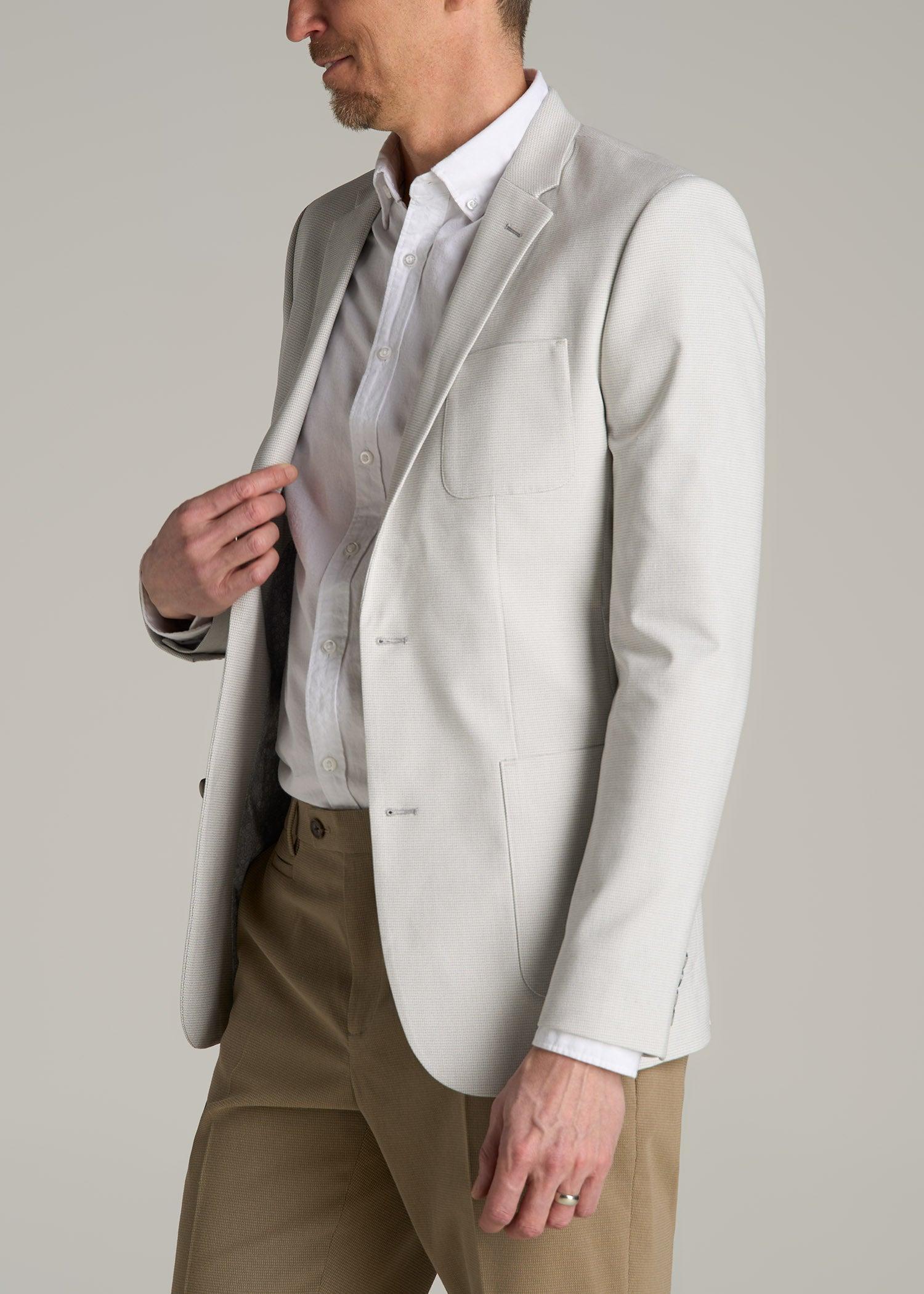 Men's Tall Core Blazer in Light Grey Houndstooth Product Image