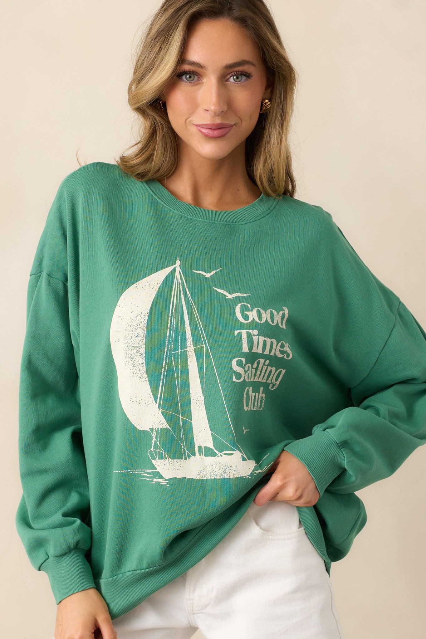 Z Supply Sail Away Sunday Green Sweatshirt Product Image