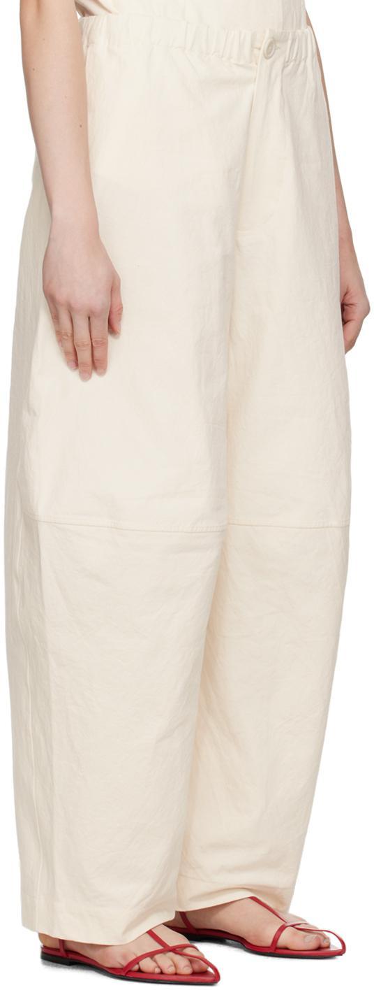 LAUREN MANOOGIAN Off-white Structure Trousers In N01 Natural Product Image