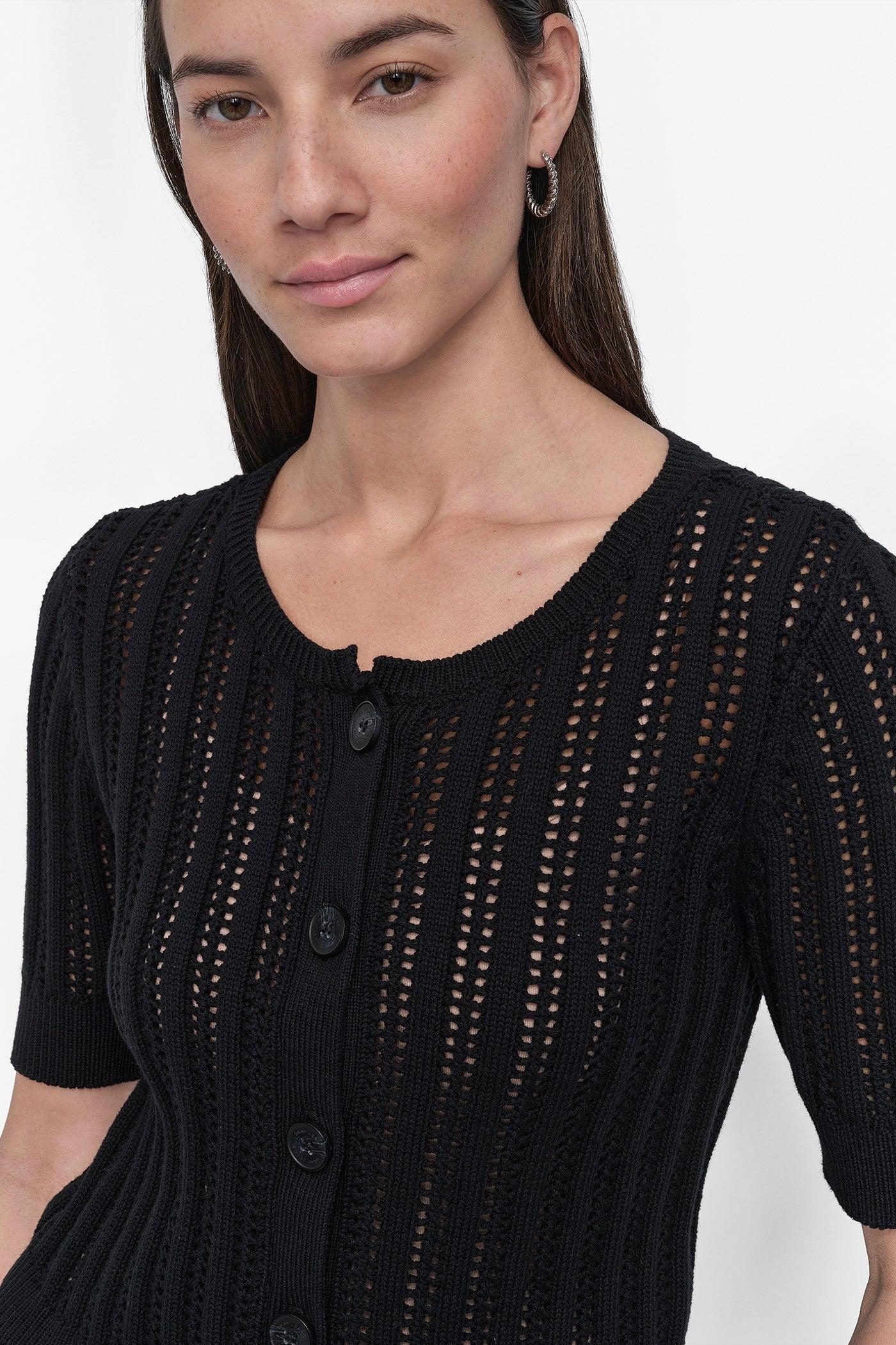 CABLE POINTELLE KNIT CARDIGAN Product Image