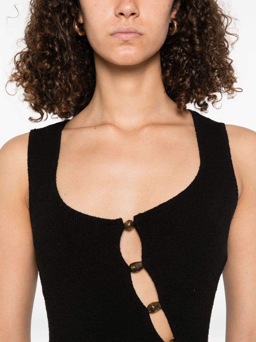 beaded cut-out tank top Product Image
