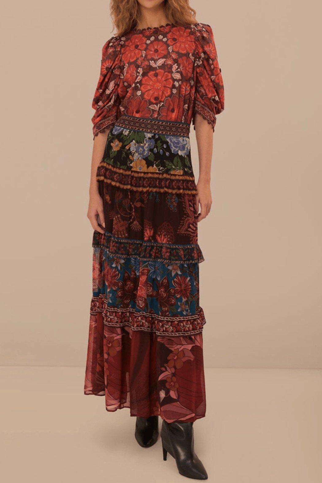 Floral Ruffle Maxi-Skirt Product Image