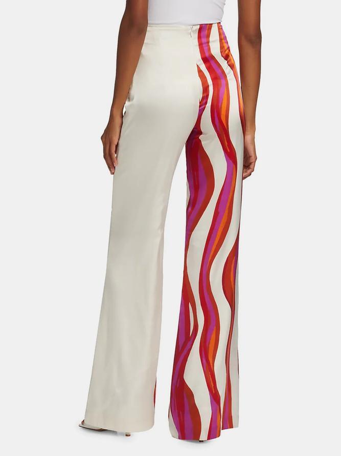 Urban Wide Leg Loose Printed Off-The-Shoulder Blouses &Casual Pants Two Pieces Set Product Image