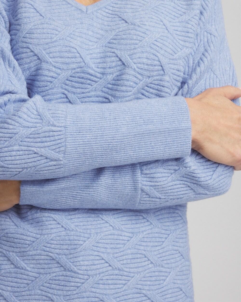 V-Neck Cable-knit Pullover Sweater Product Image