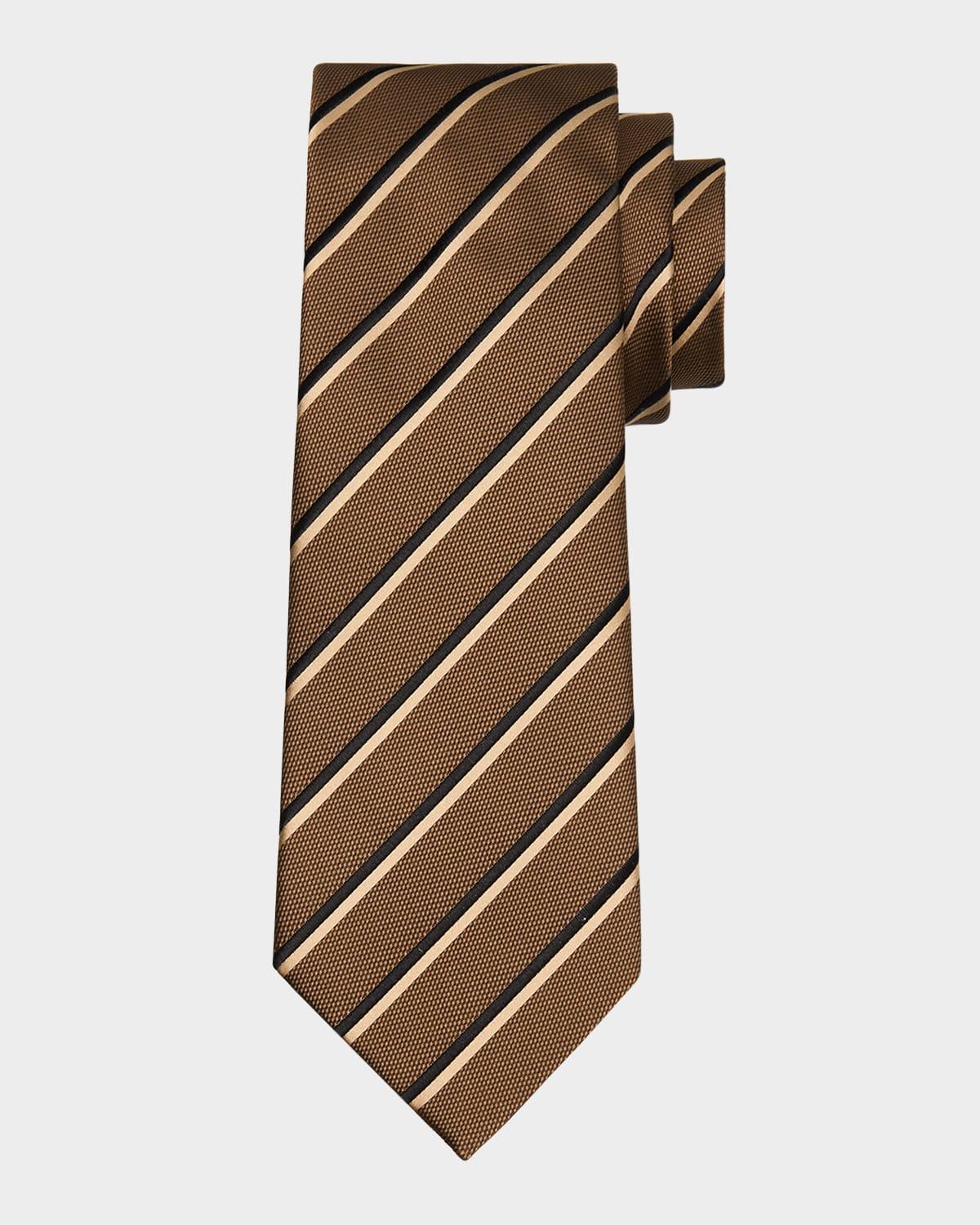 Mens Diagonal Stripe Silk Tie Product Image