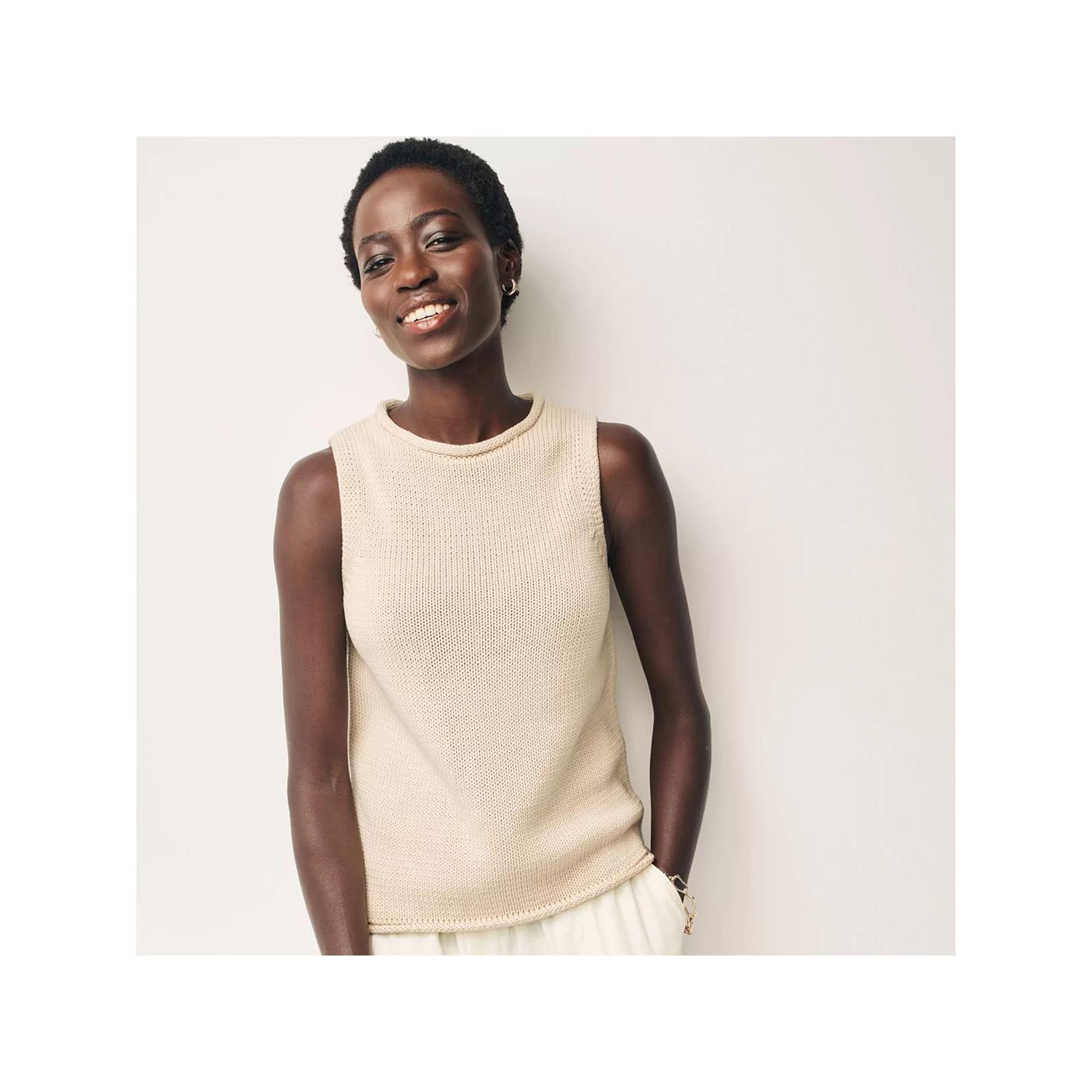 Women's NEXT Roll Edge Sleeveless Top, Size: XL, White Product Image
