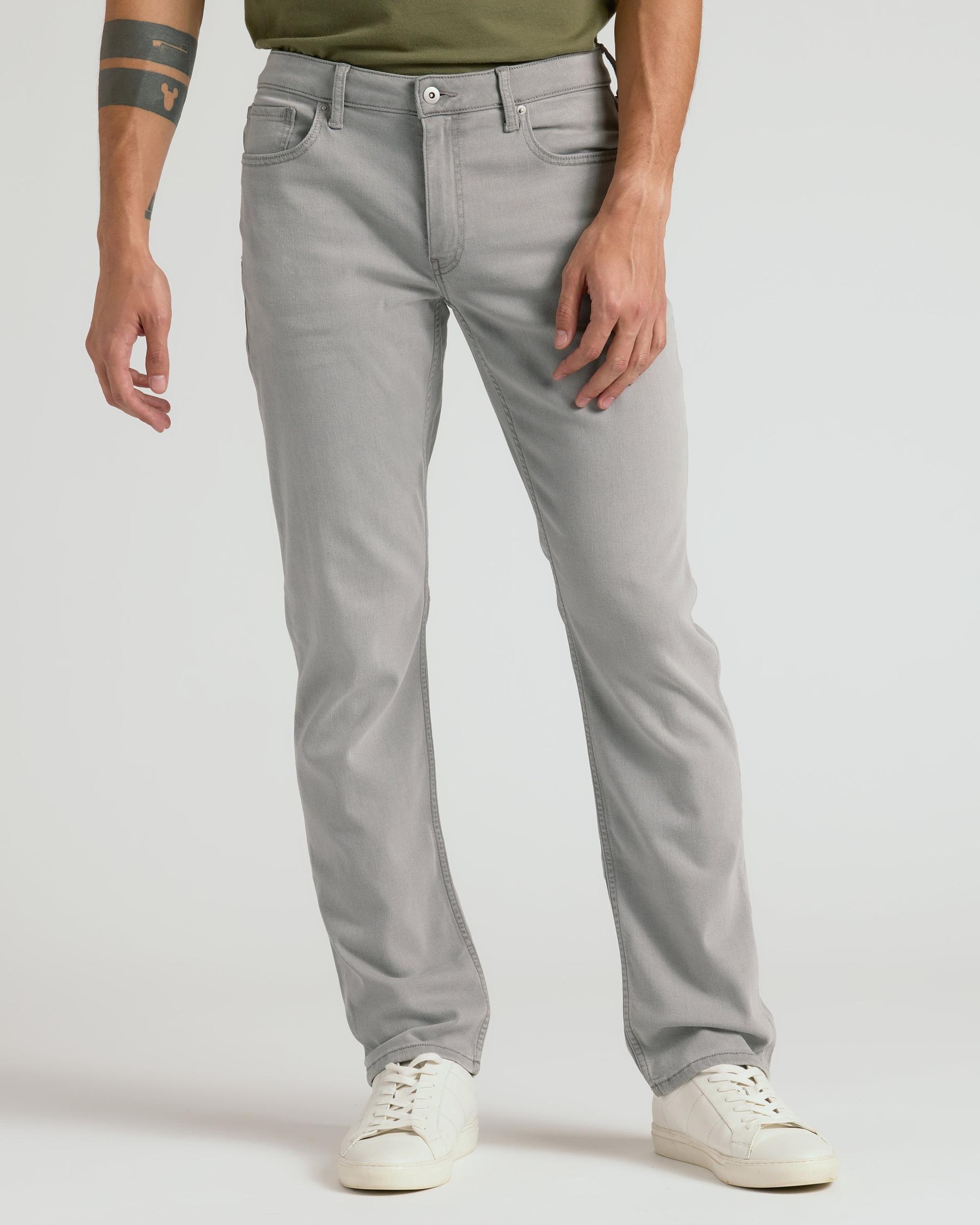 Medium Gray Wash Straight Comfort Stretch Jeans Product Image