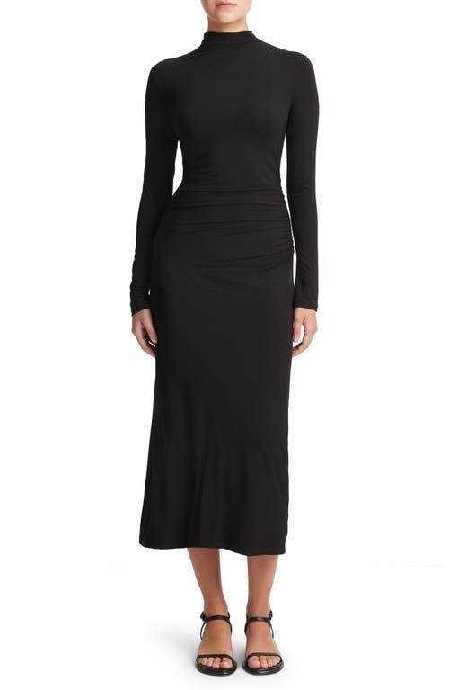 Vince Mock Neck Ruched Midi Dress Product Image