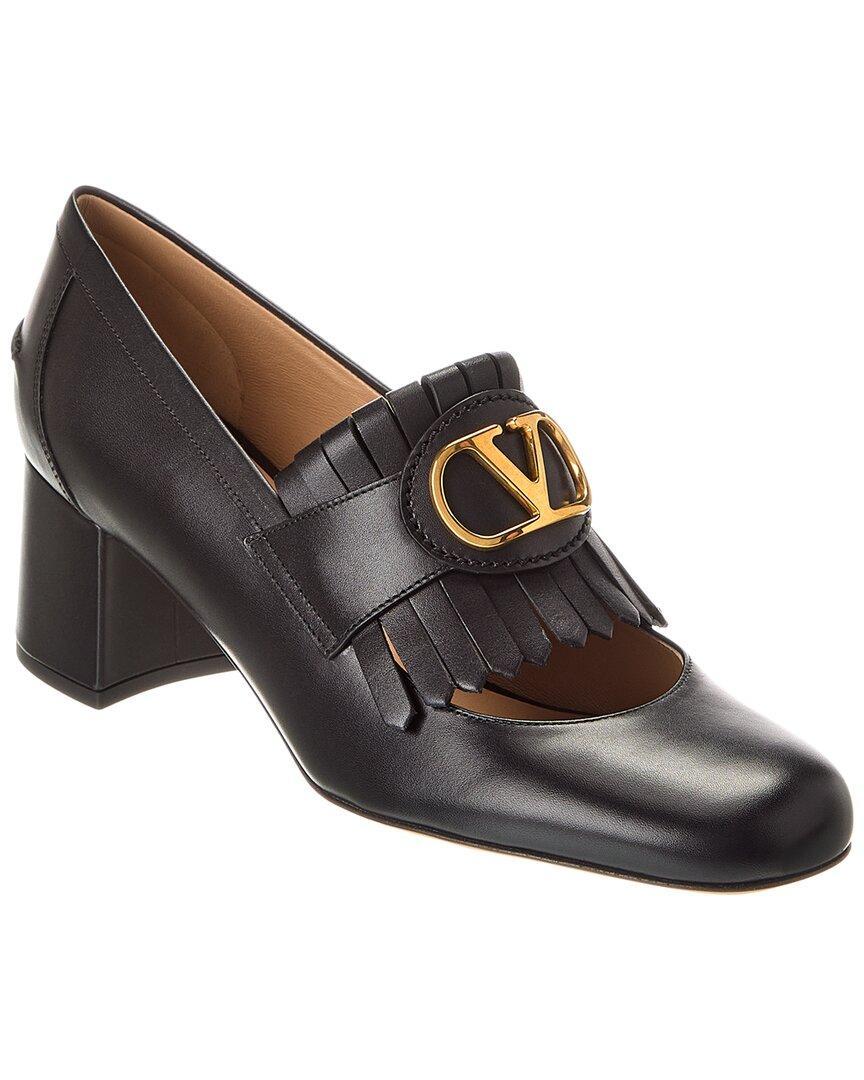 VALENTINO GARAVANI Valentino Vlogo Signature 60 Leather Pump In Black Product Image