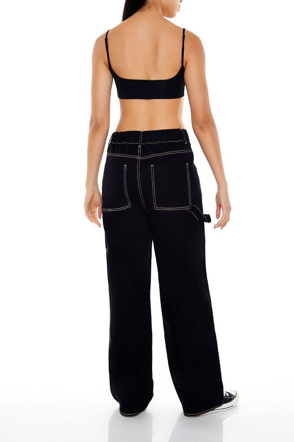 Twill Wide-Leg Cargo Pants | Forever 21 Product Image