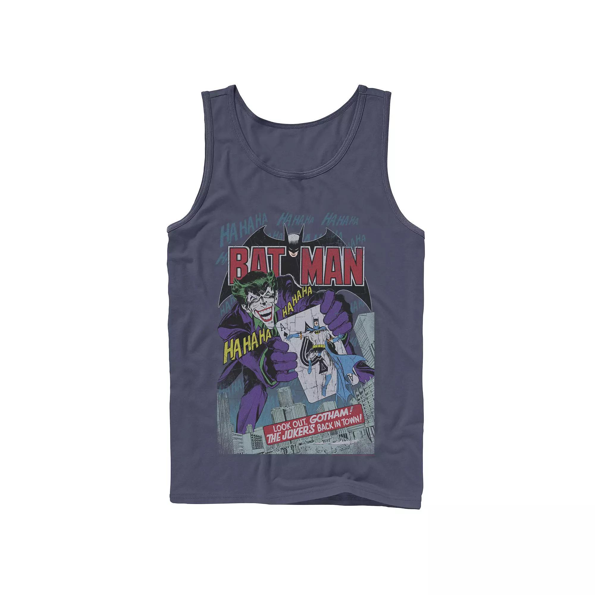 Men's DC Comics Batman And Joker Comic Cover Tank Top, Size: Small, Blue Product Image