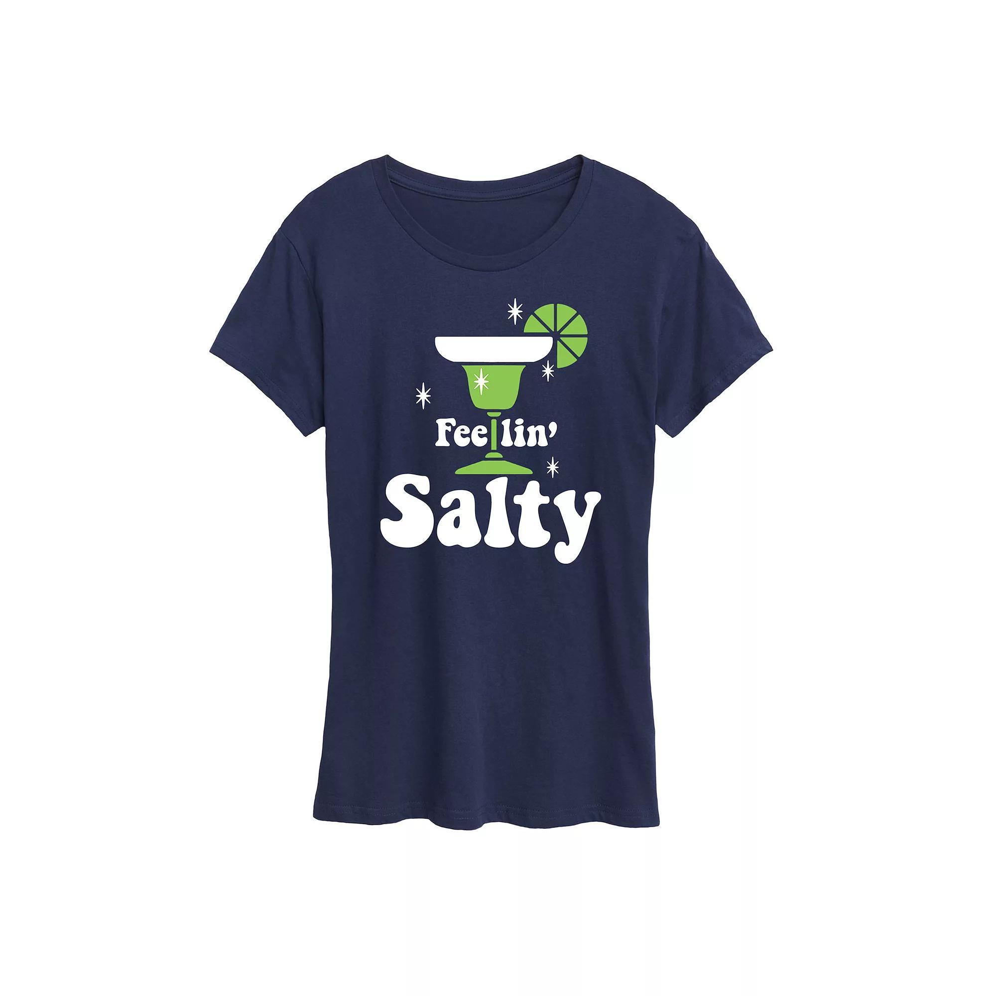 Womens Feelin Salty Graphic Tee Heather Grey Product Image