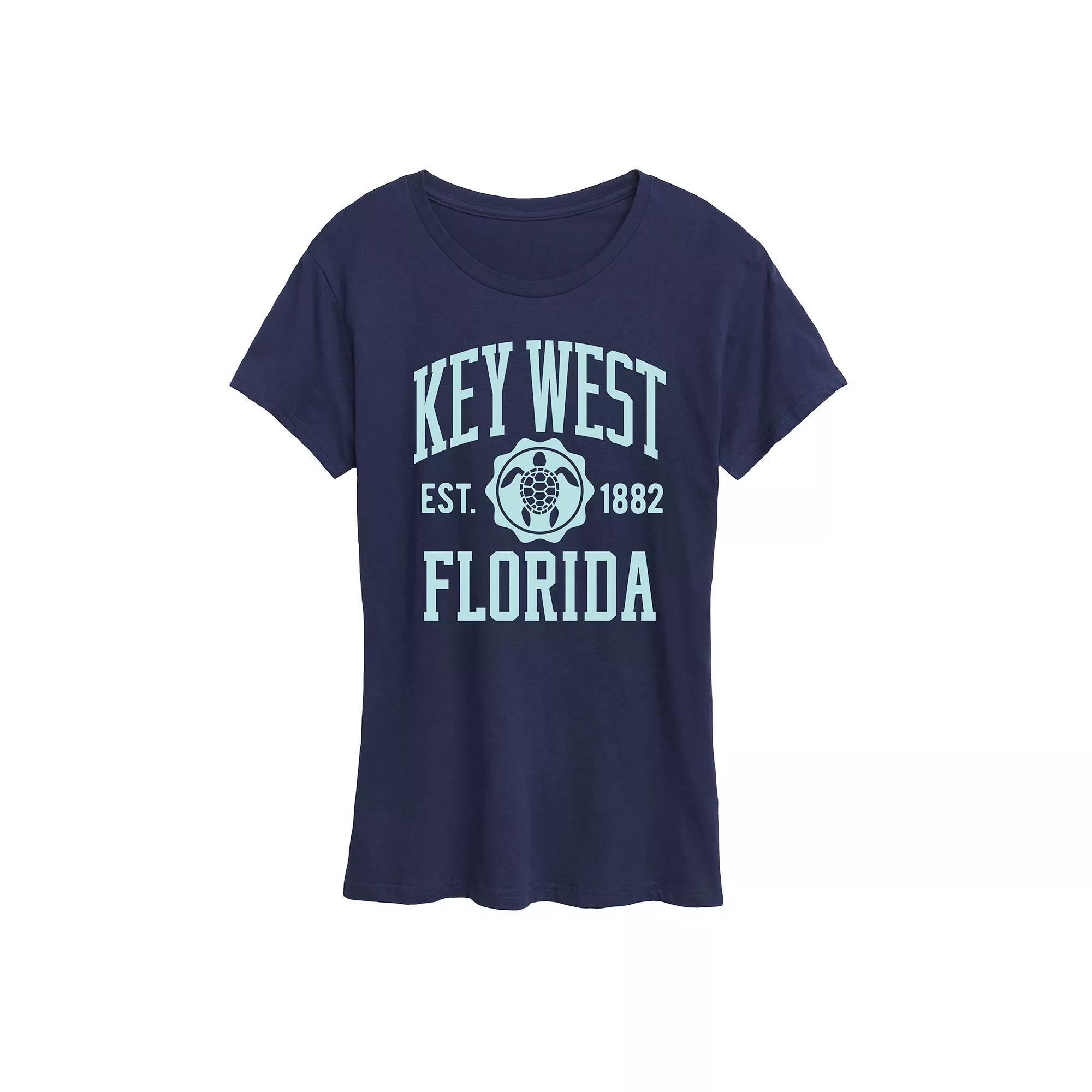 Womens Key West Athletic Graphic Tee Grey Blue Product Image