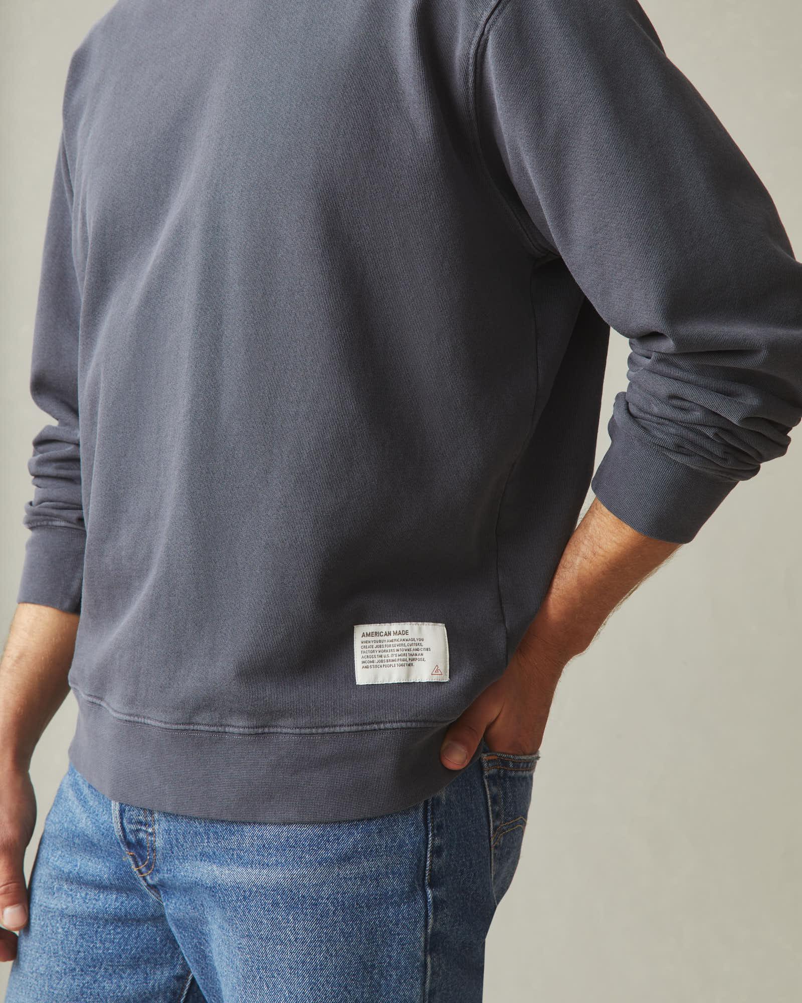 Men's Vintage Washed Relaxed French Terry Crew - Metropolitan Grey Male Product Image
