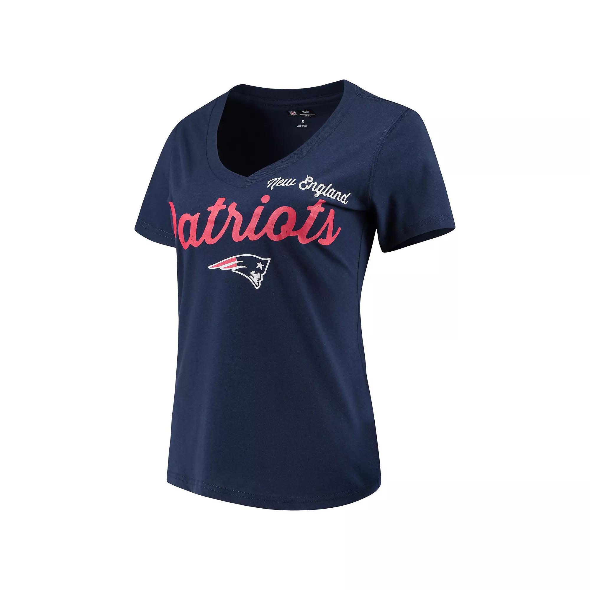 Womens G-III 4Her by Carl Banks New England Patriots Post Season V-Neck T-Shirt Blue Product Image